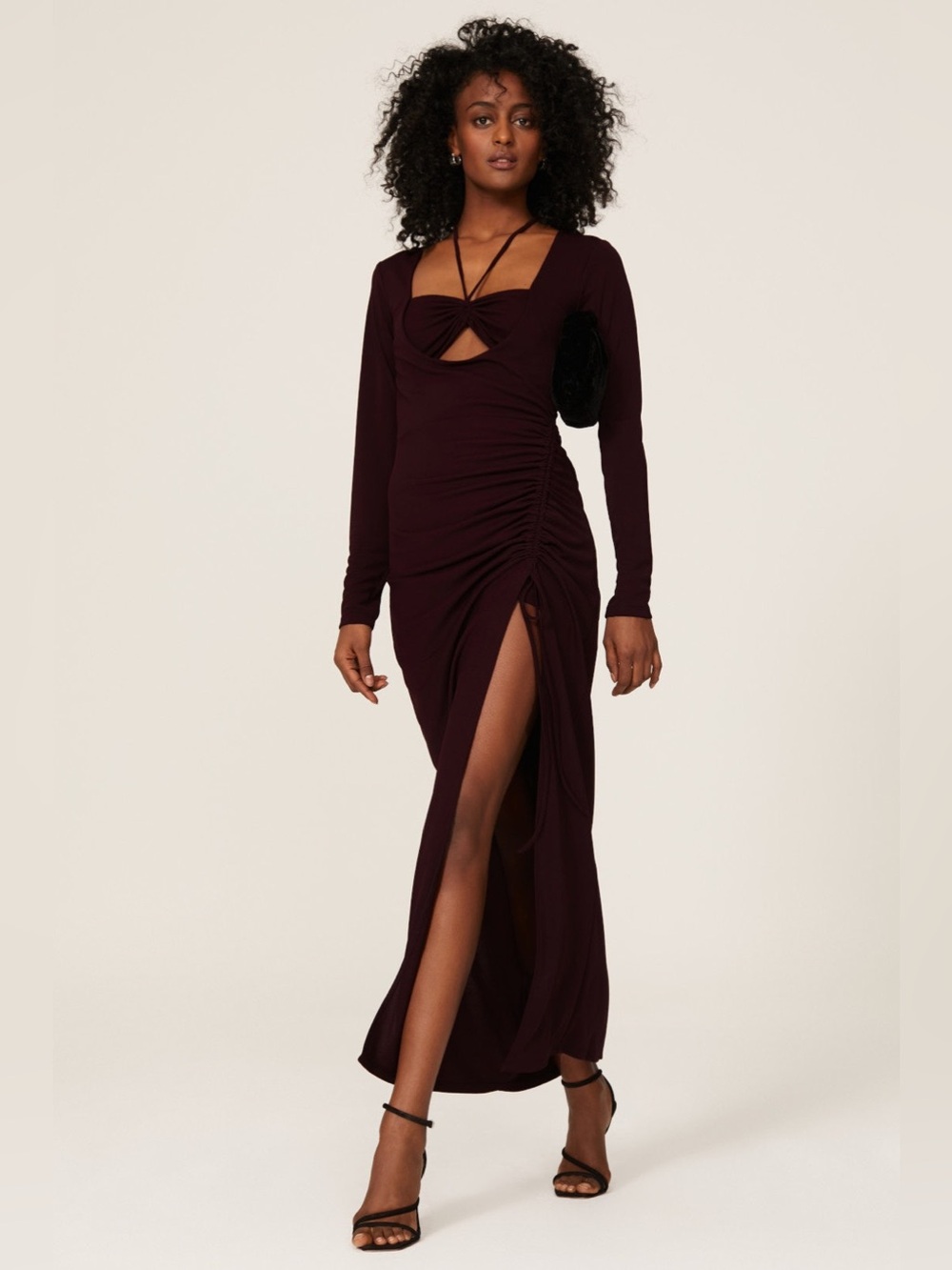 Nicholas Noel Gown Plum Burgundy